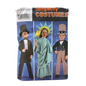Simplicity 5987 Costume Sewing Pattern Size 3-8 Sam Liberty Lincoln UNCUT